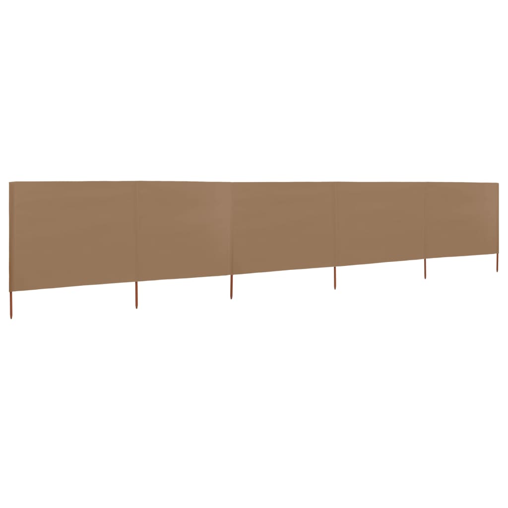 Paravent 5 panneaux Tissu 600 x 80 cm Taupe