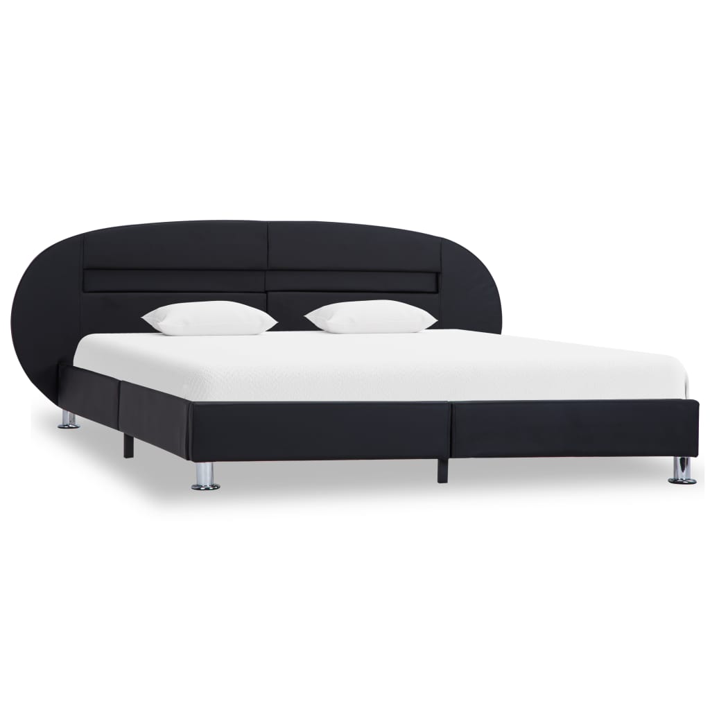 Cadre de lit avec LED Noir Similicuir 180 x 200 cm