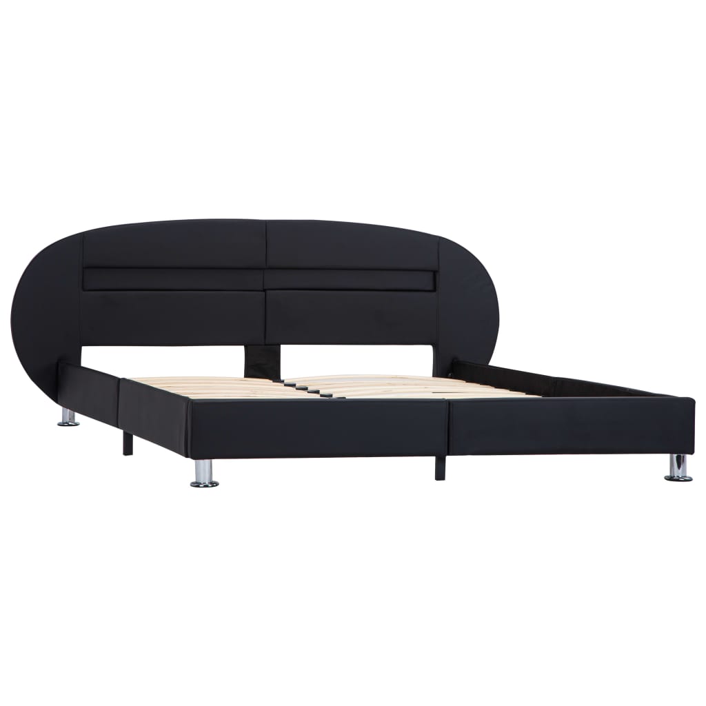 Cadre de lit avec LED Noir Similicuir 180 x 200 cm