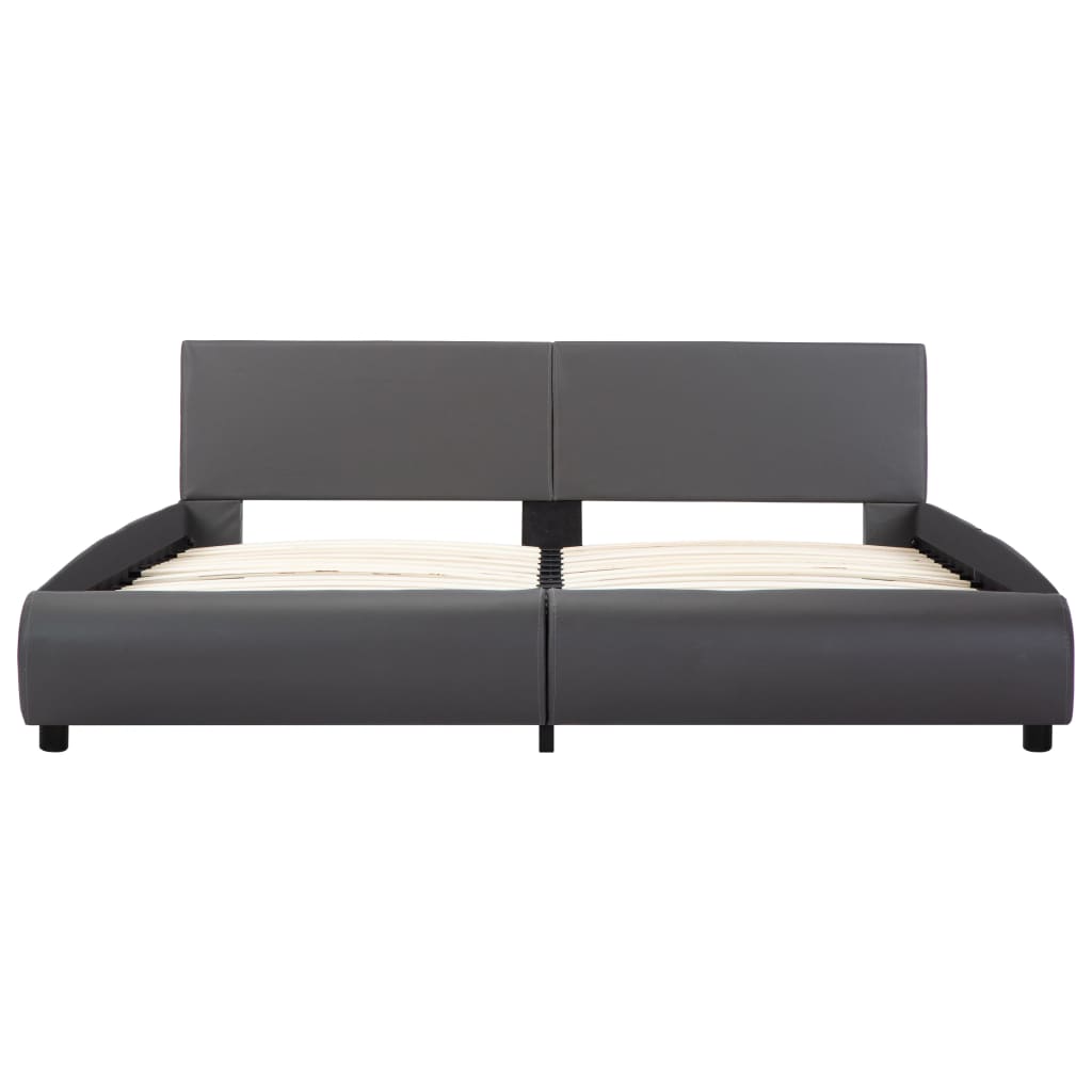 Cadre de lit avec LED Gris Similicuir 180 x 200 cm
