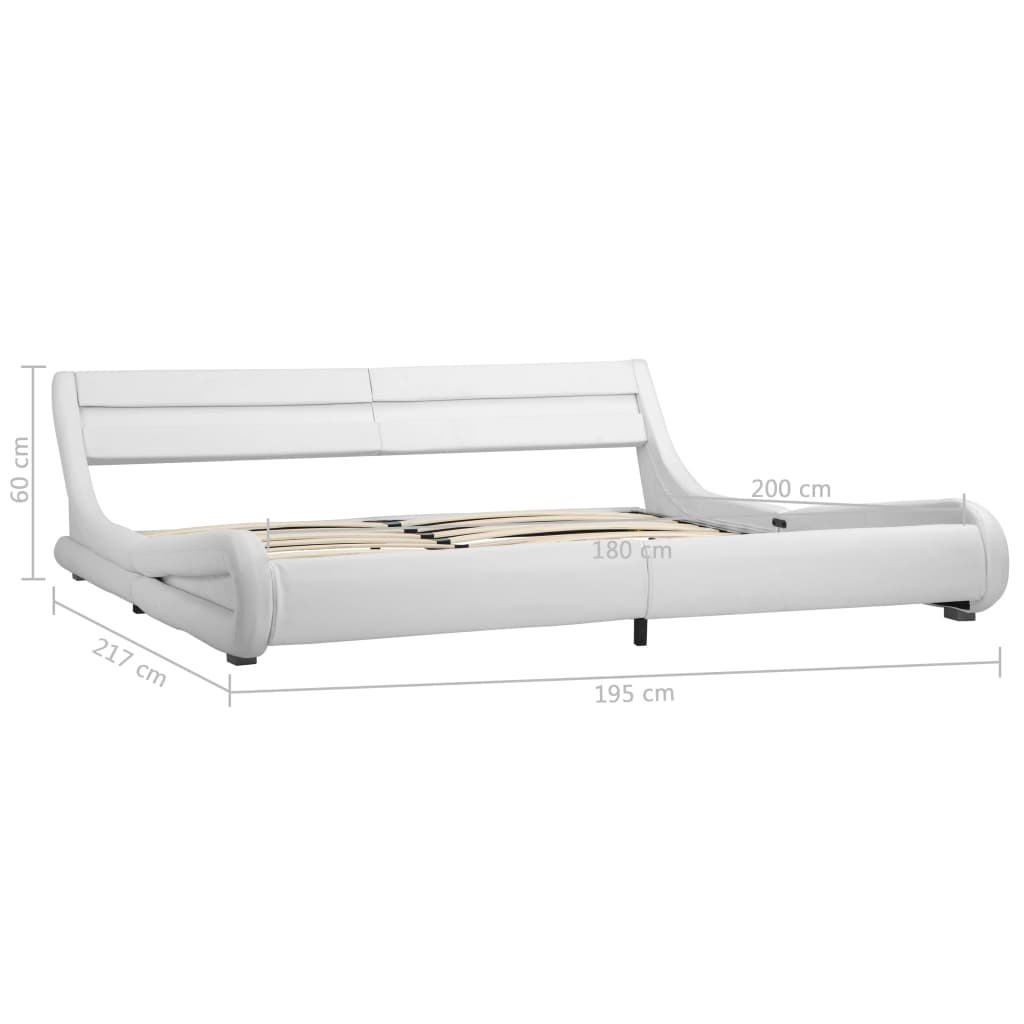 Cadre de lit avec LED Blanc Similicuir 180 x 200 cm