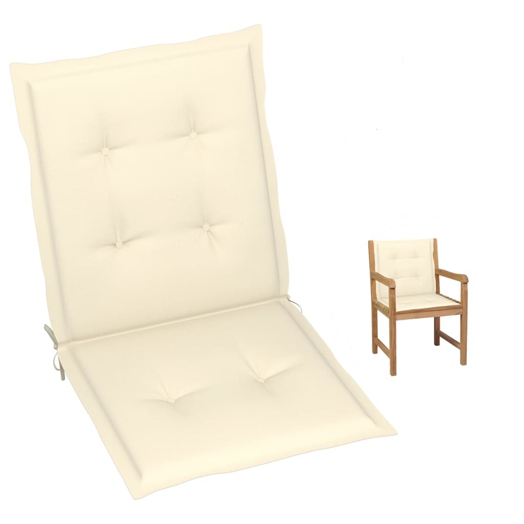 Coussins de chaise de jardin 4 pcs Crème 100 x 50 x 3 cm