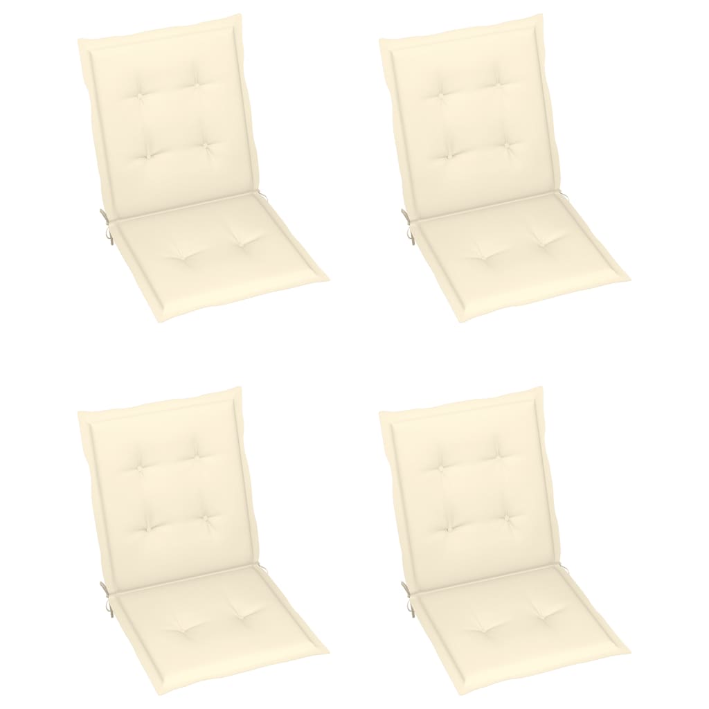 Coussins de chaise de jardin 4 pcs Crème 100 x 50 x 3 cm