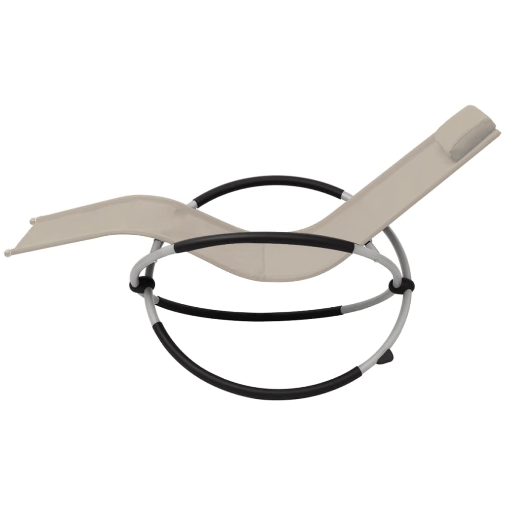 Chaise longue géométrique d'extérieur Acier Crème