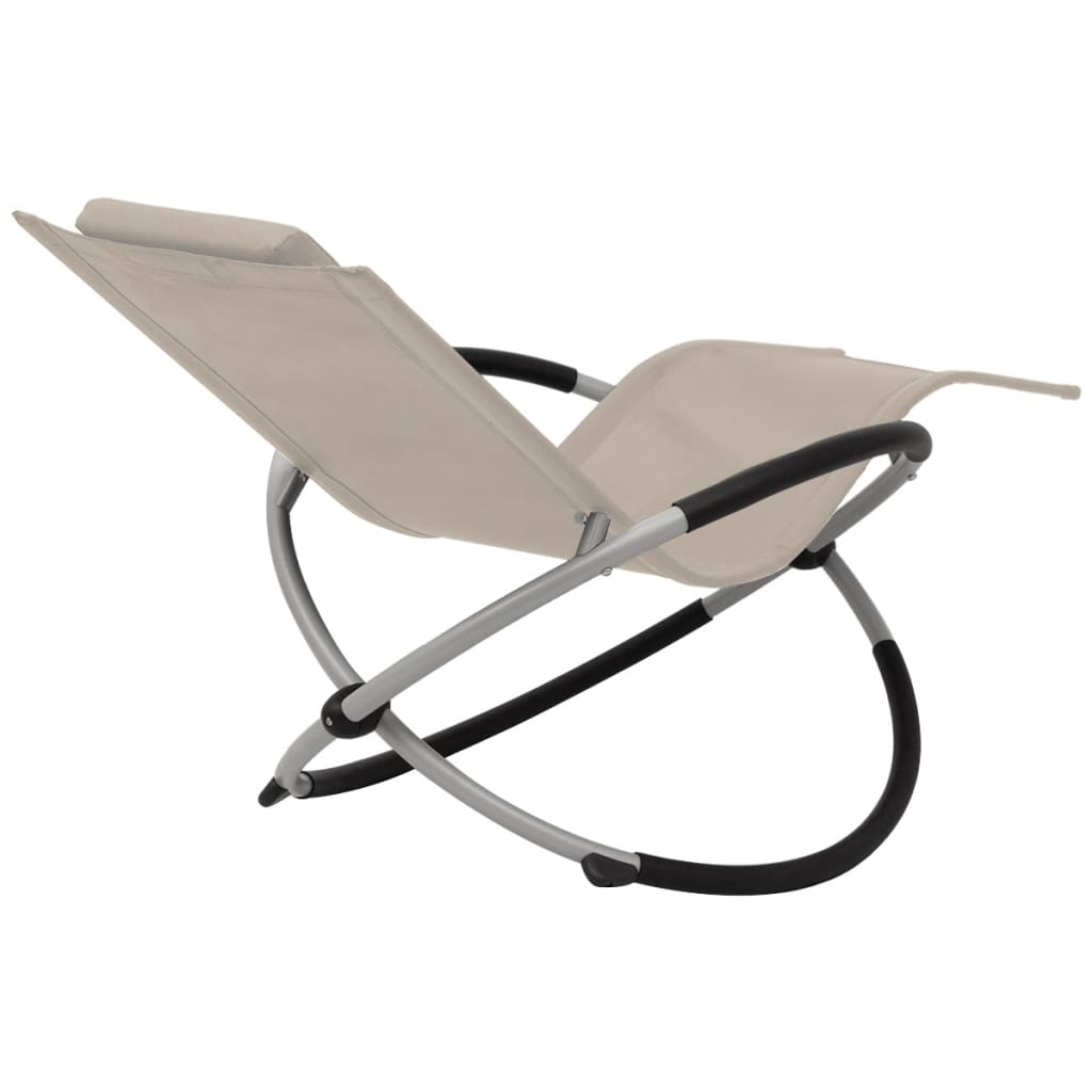 Chaise longue géométrique d'extérieur Acier Crème
