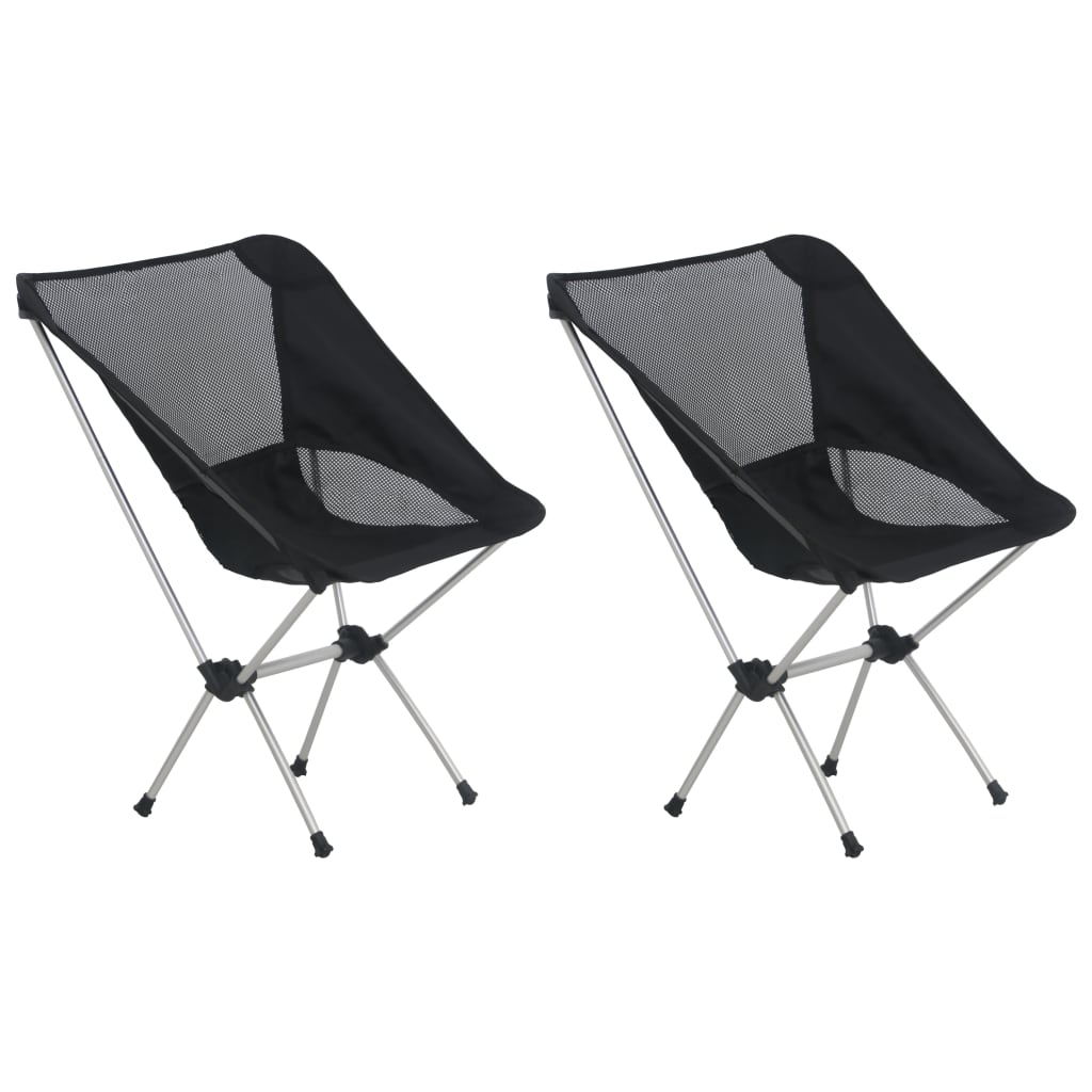 Chaises de camping pliables et sac 2 pcs 54x50x65 cm Aluminium