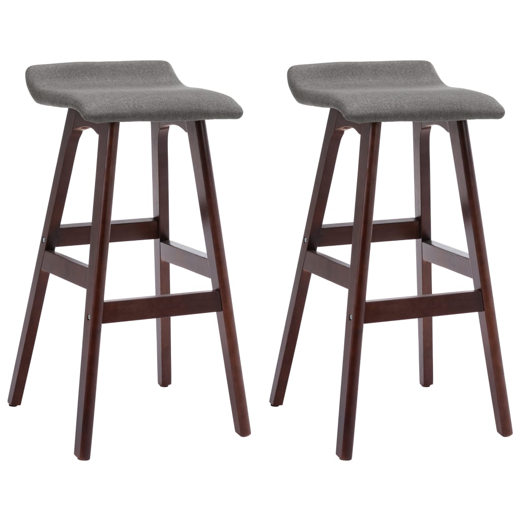 Tabourets de bar 2 pcs Gris foncé Tissu