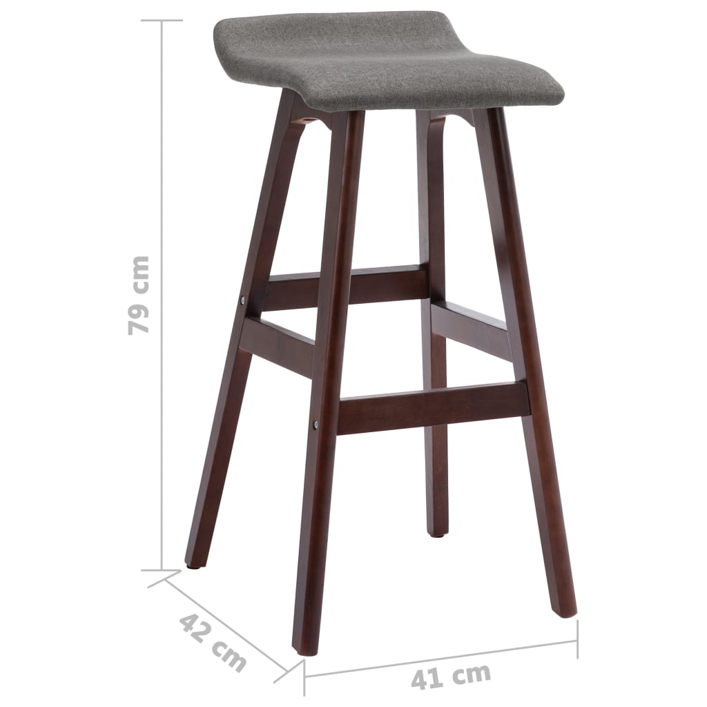 Tabourets de bar 2 pcs Gris foncé Tissu