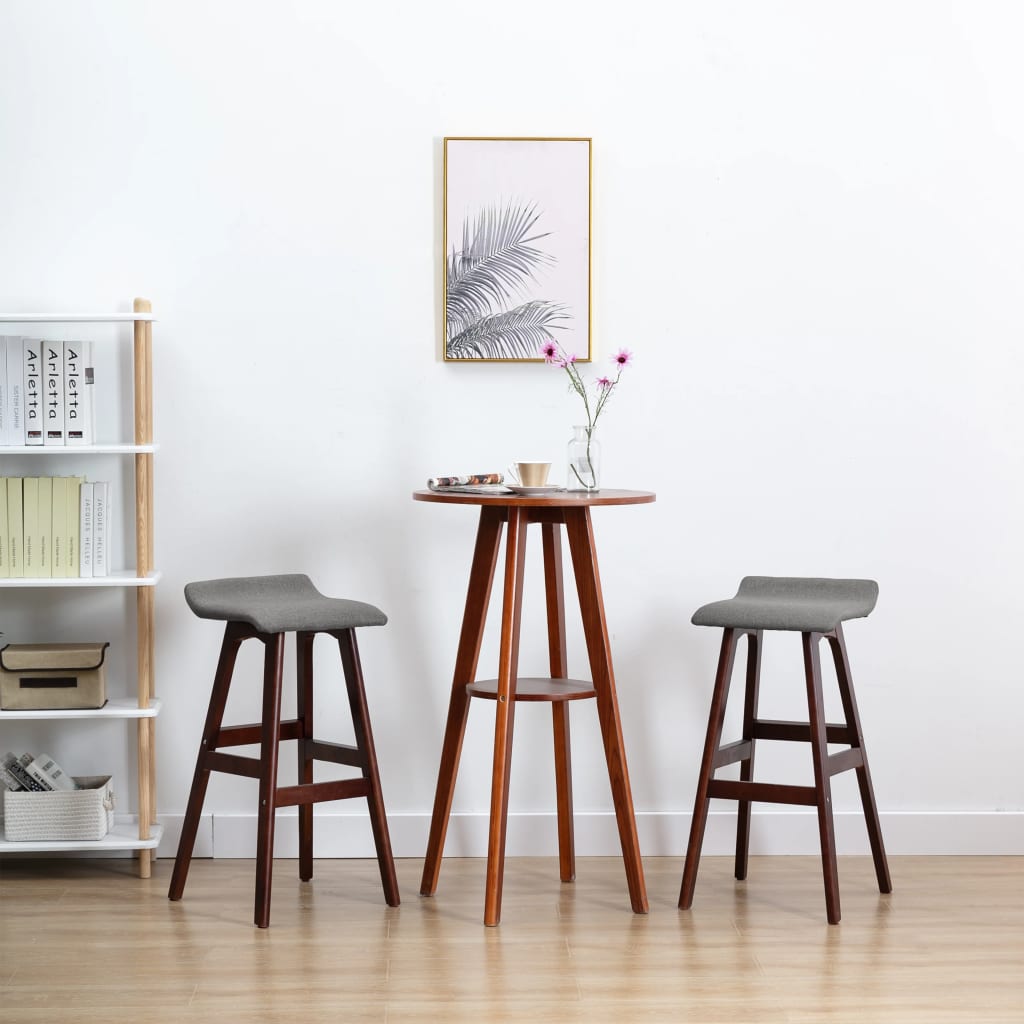 Tabourets de bar 2 pcs Gris foncé Tissu