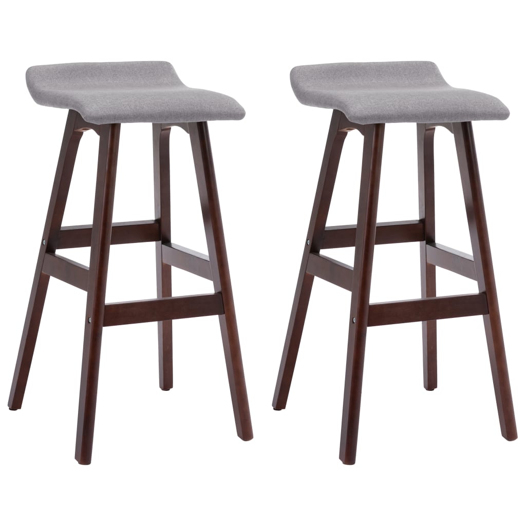 Tabourets de bar 2 pcs Gris clair Tissu