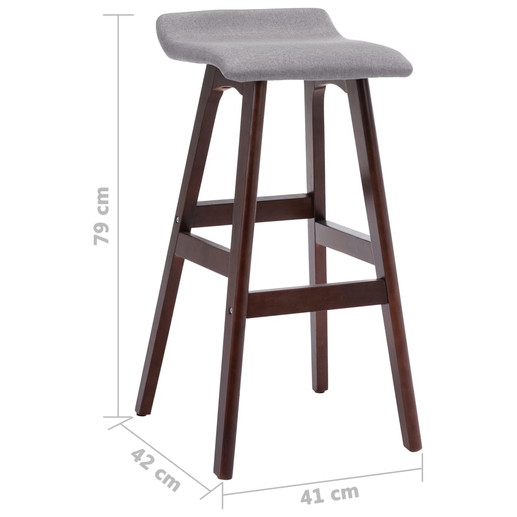 Tabourets de bar 2 pcs Gris clair Tissu