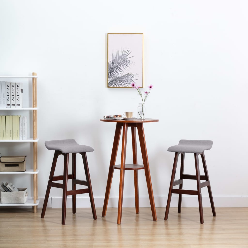 Tabourets de bar 2 pcs Gris clair Tissu