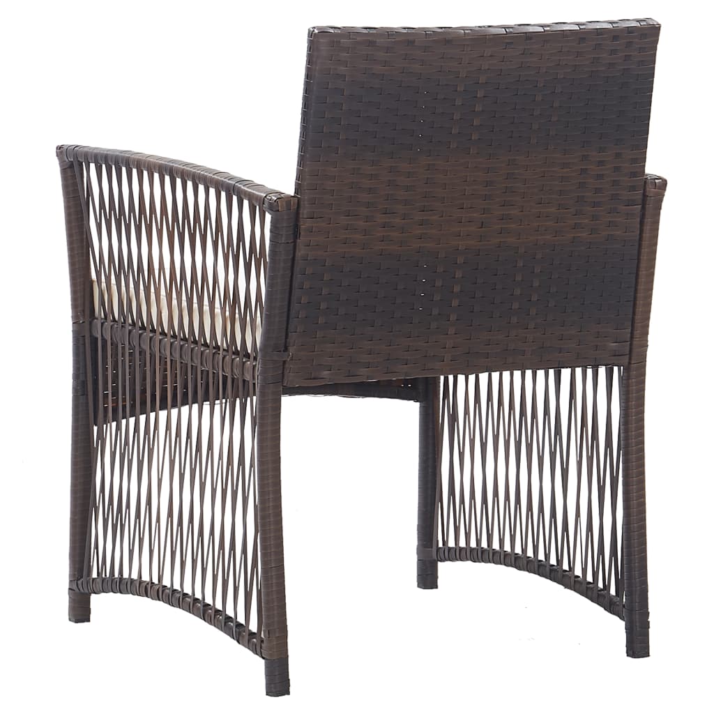 Fauteuils de jardin avec coussins 2 pcs Marron Résine tressée