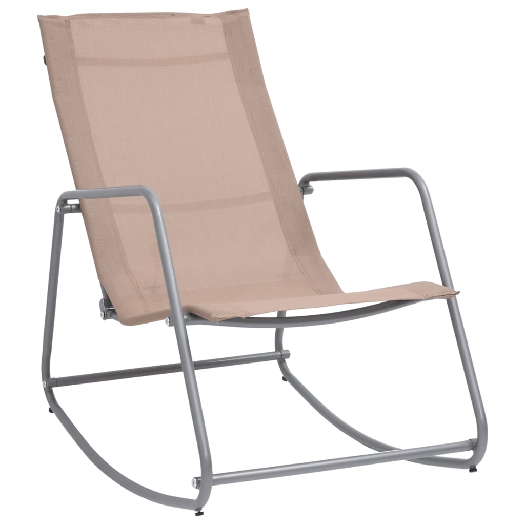 Chaise à bascule de jardin Taupe 95x54x85 cm Textilène