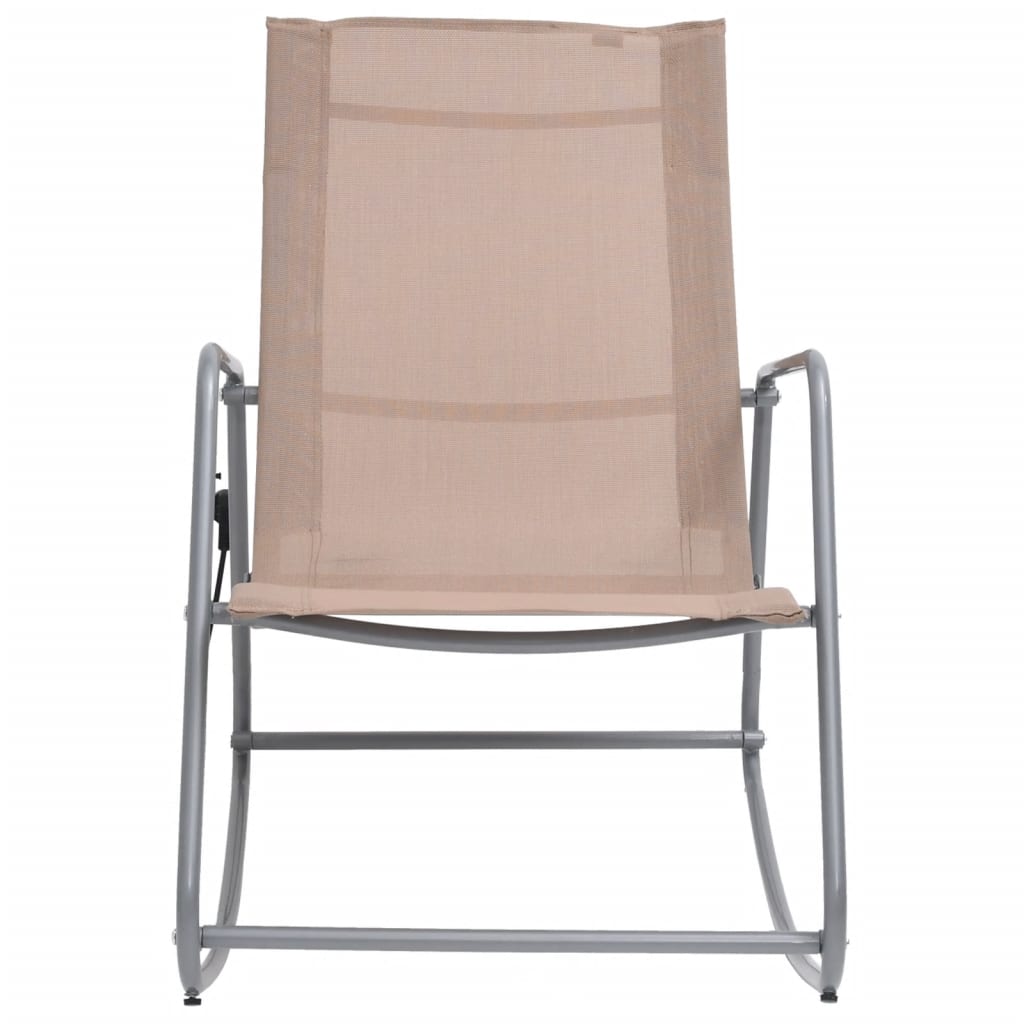 Chaise à bascule de jardin Taupe 95x54x85 cm Textilène