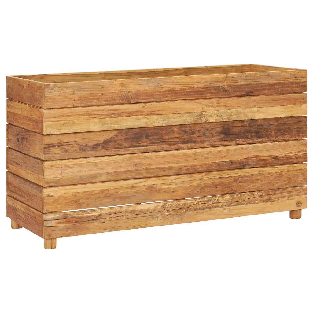 Lit surélevé 100x40x55 cm Bois de teck recyclé et acier