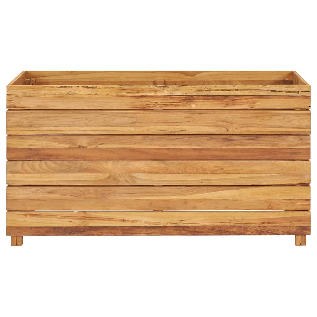 Lit surélevé 100x40x55 cm Bois de teck recyclé et acier