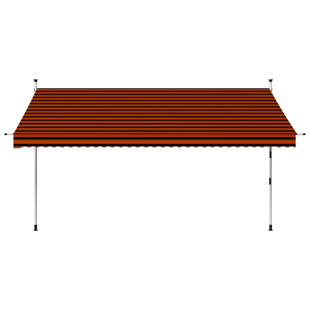Auvent manuel rétractable 350 cm Orange et marron