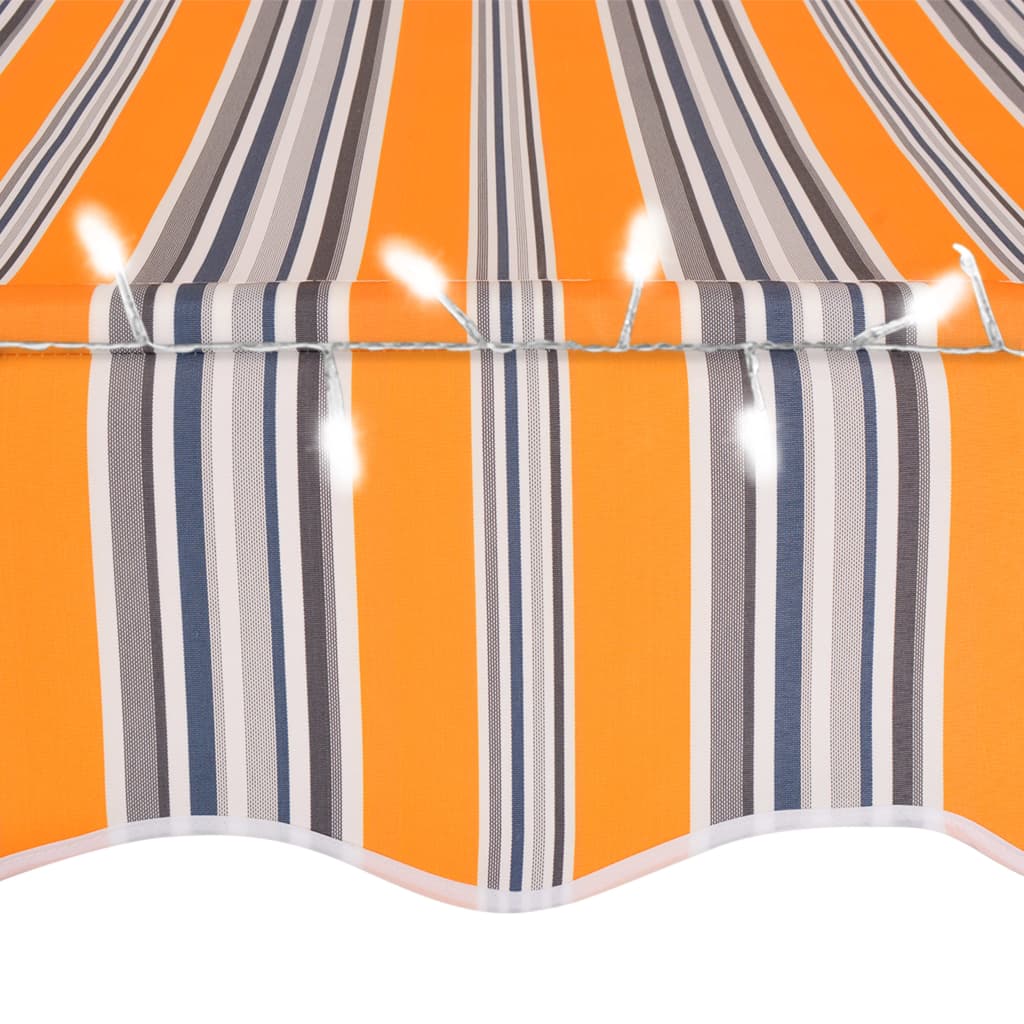Auvent manuel rétractable avec LED 250 cm Jaune et bleu