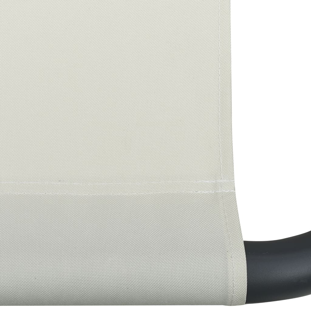 Chaise longue de jardin avec auvent et oreiller Blanc crème