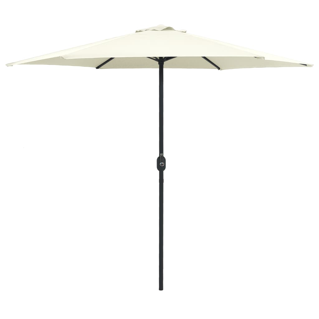 Parasol d'extérieur et mât en aluminium 270x246 cm Blanc sable
