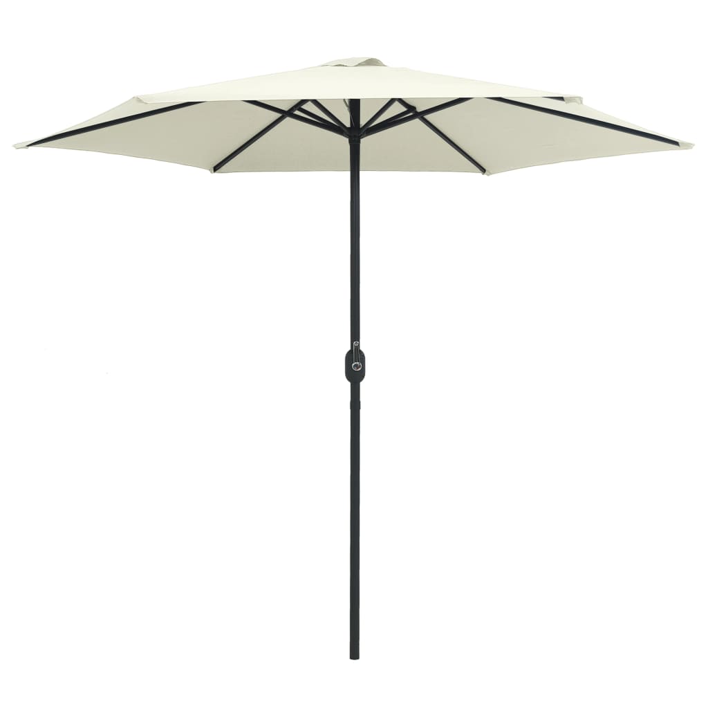Parasol d'extérieur et mât en aluminium 270x246 cm Blanc sable