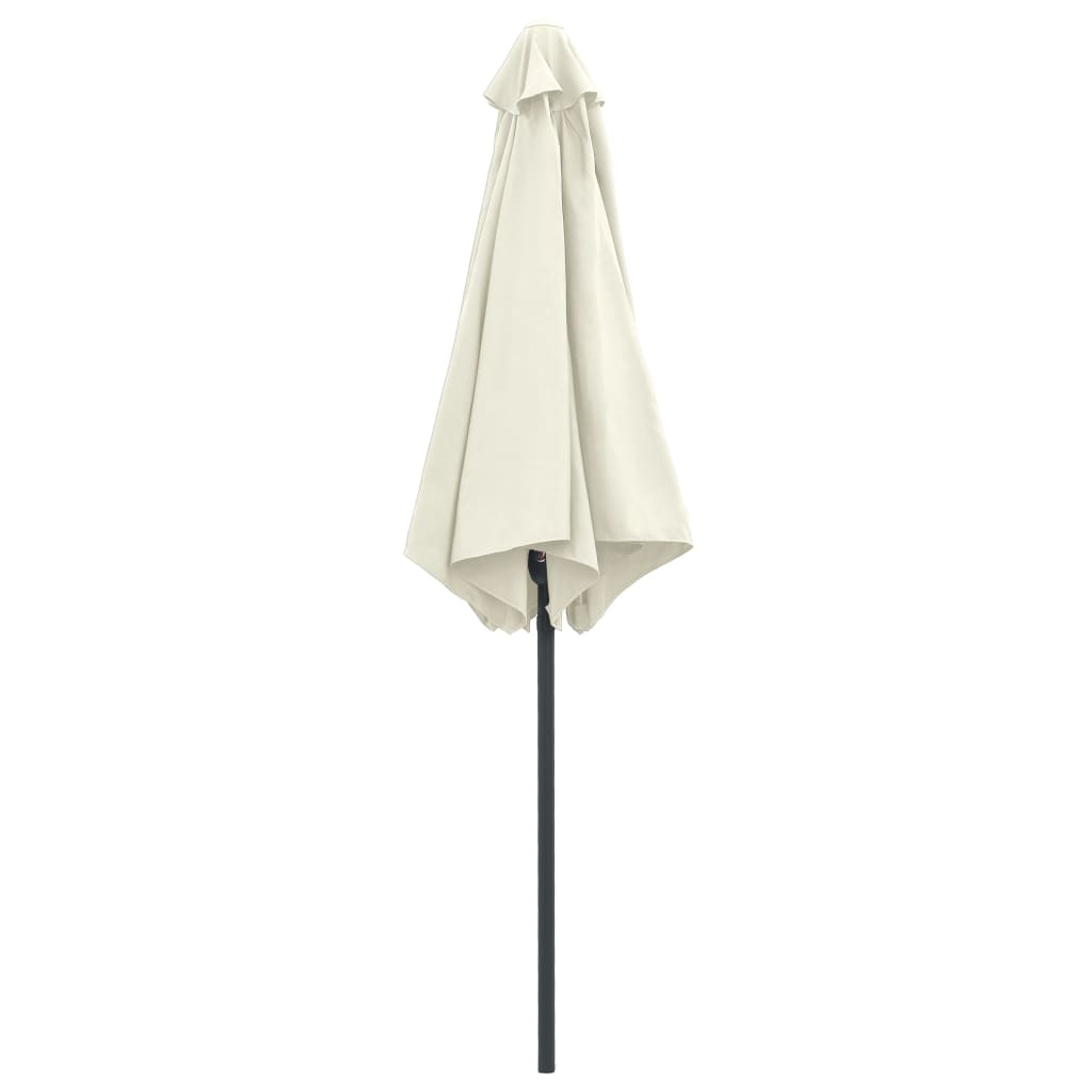 Parasol d'extérieur et mât en aluminium 270x246 cm Blanc sable