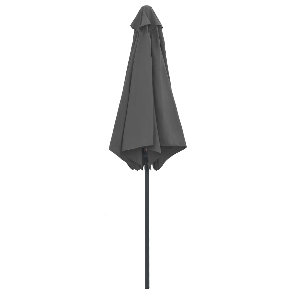 Parasol d'extérieur et mât en aluminium 270x246 cm Anthracite