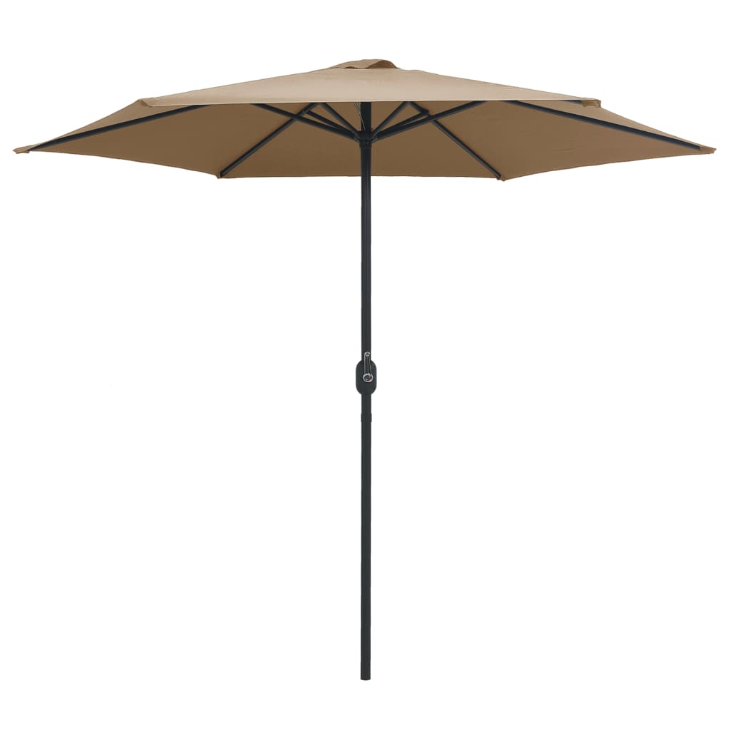 Parasol d'extérieur et mât en aluminium 270x246 cm Taupe