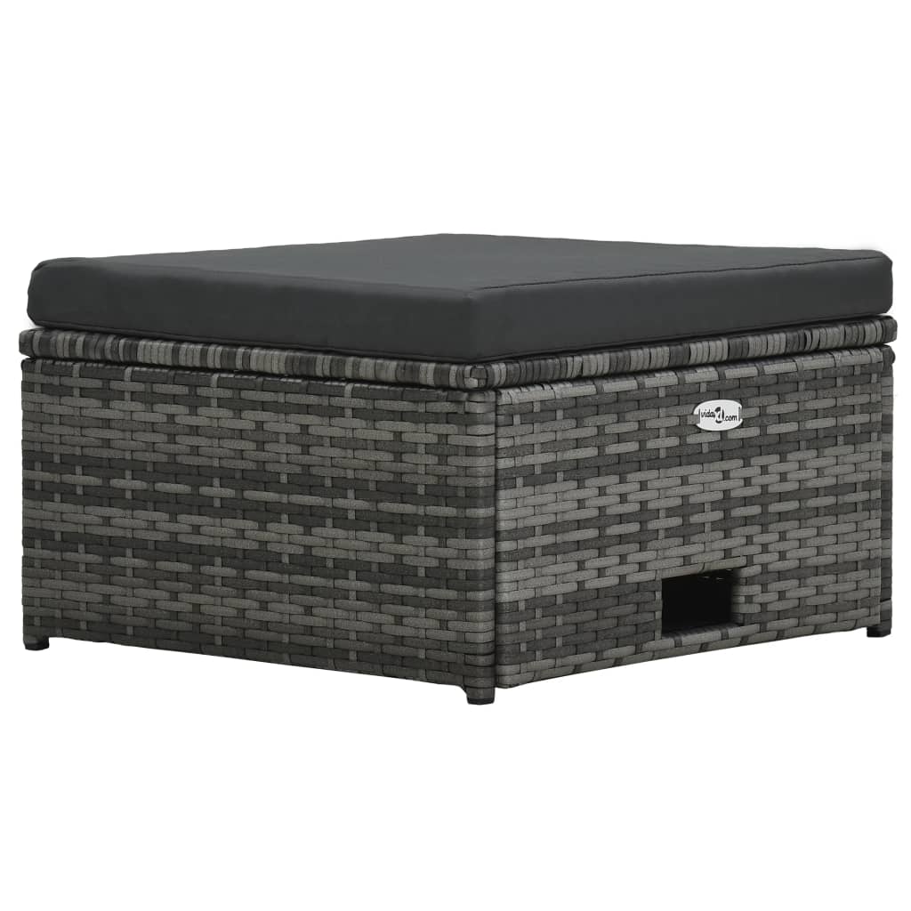 Salon de jardin 4 pcs avec coussins Résine tressée Gris