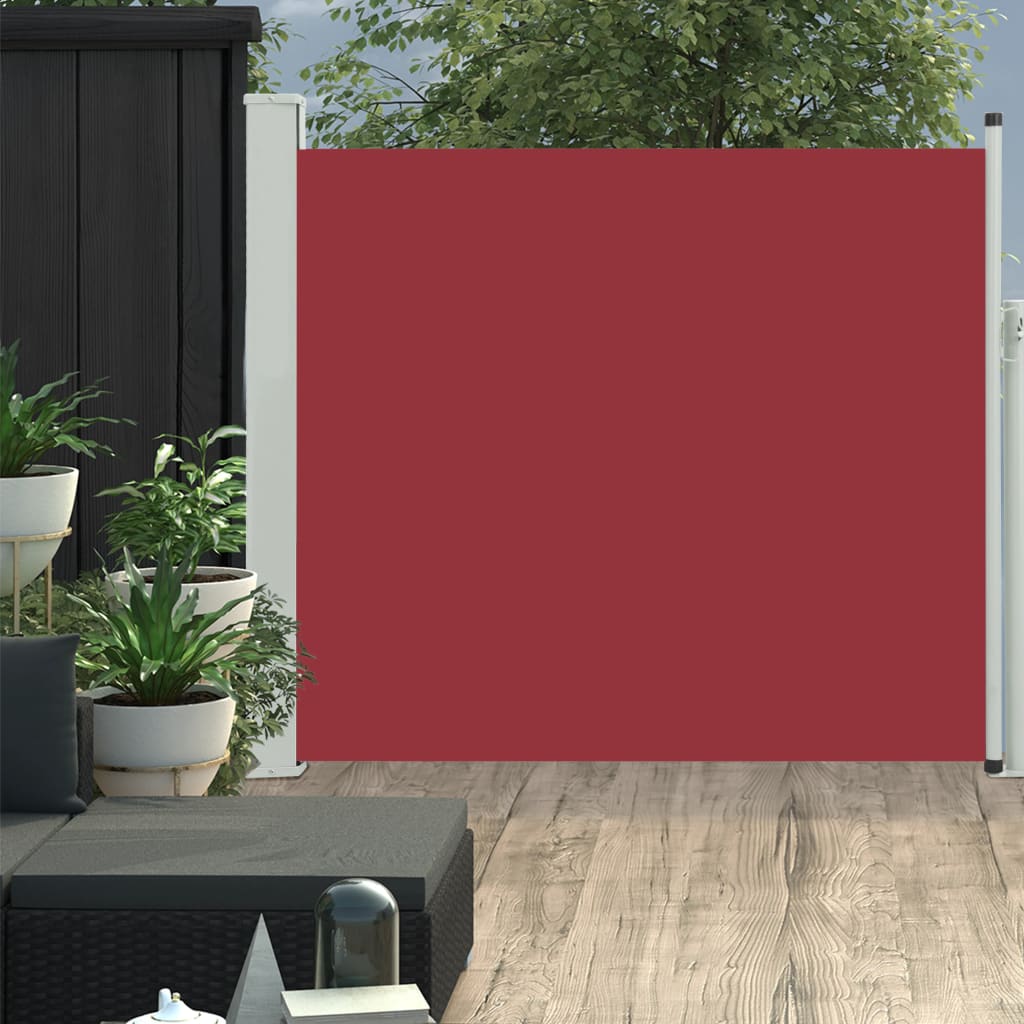 Auvent latéral rétractable de patio 100x300 cm Rouge