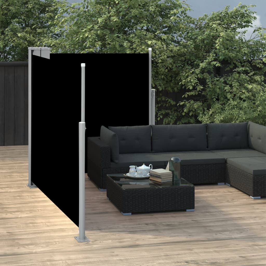 Auvent latéral rétractable Noir 100 x 600 cm