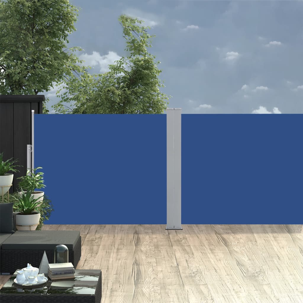 Auvent latéral rétractable Bleu 140 x 1000 cm