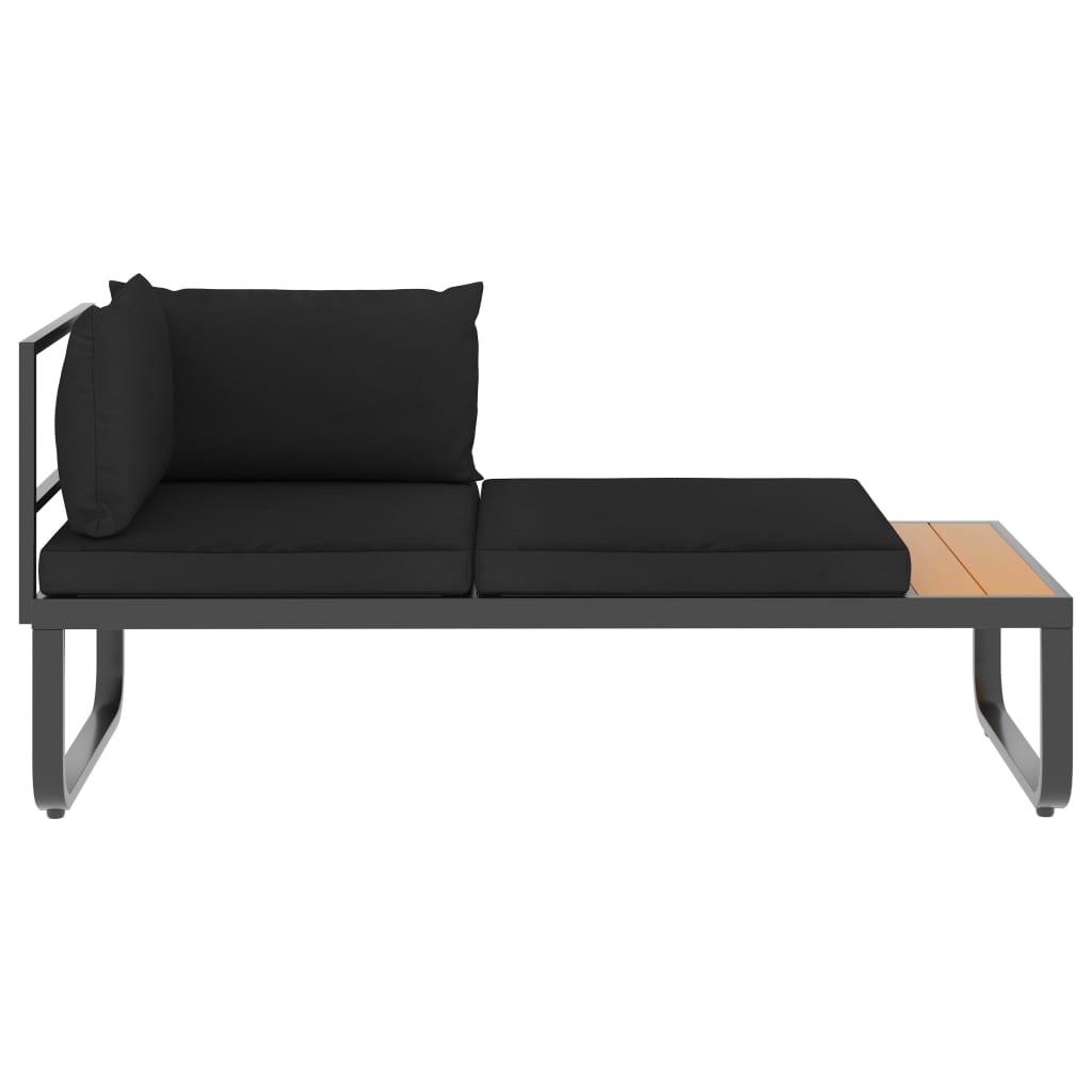 Canapés d'angle de jardin 4 pcs et coussins Aluminium et WPC
