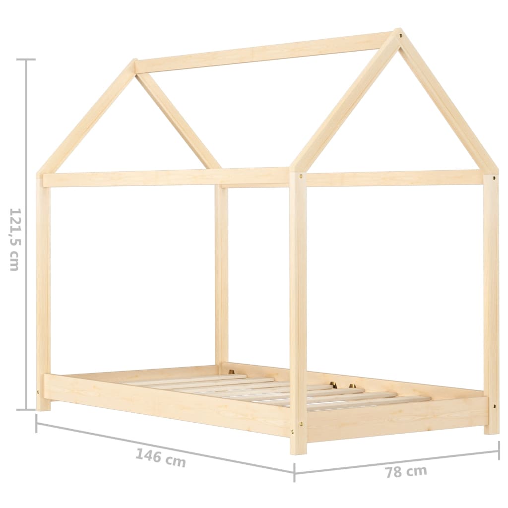 Cadre de lit d'enfant Bois de pin massif 70x140 cm