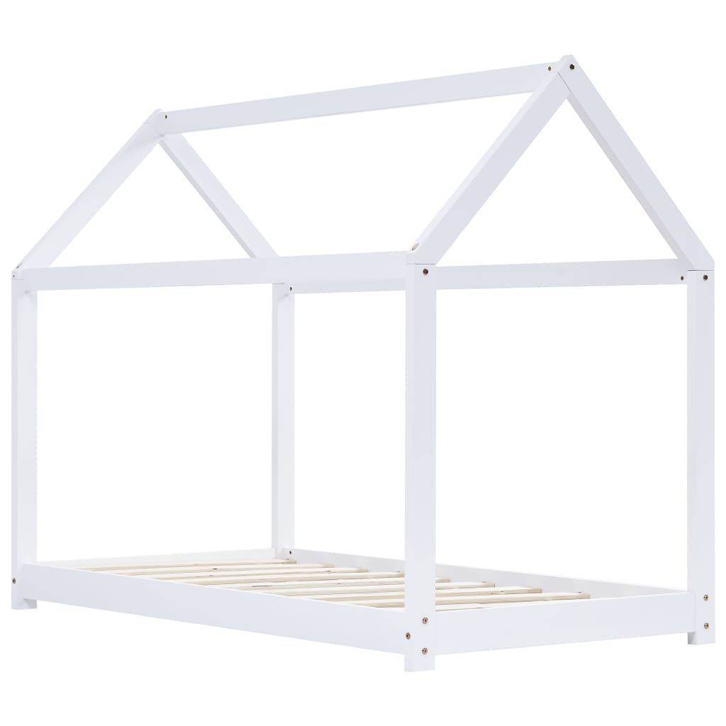 Cadre de lit d'enfant Blanc Bois de pin massif 70x140 cm