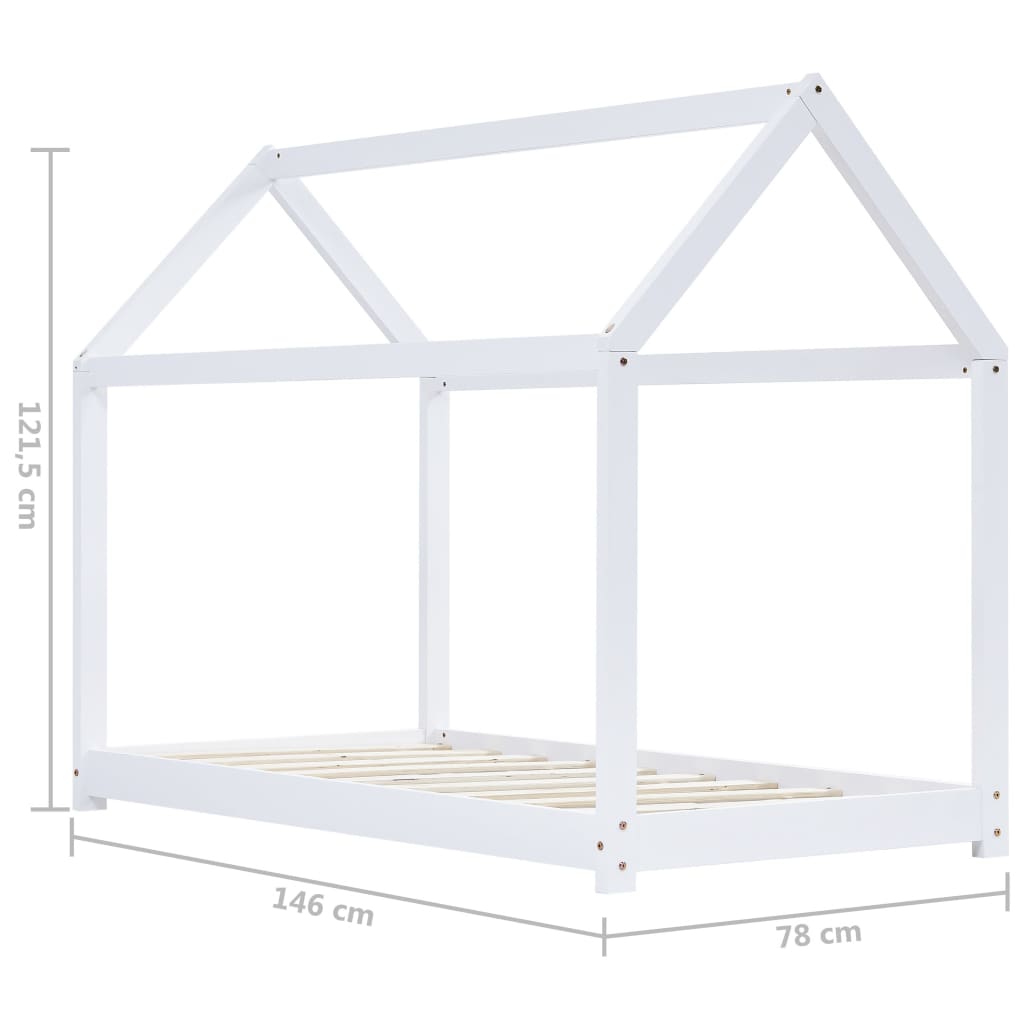 Cadre de lit d'enfant Blanc Bois de pin massif 70x140 cm