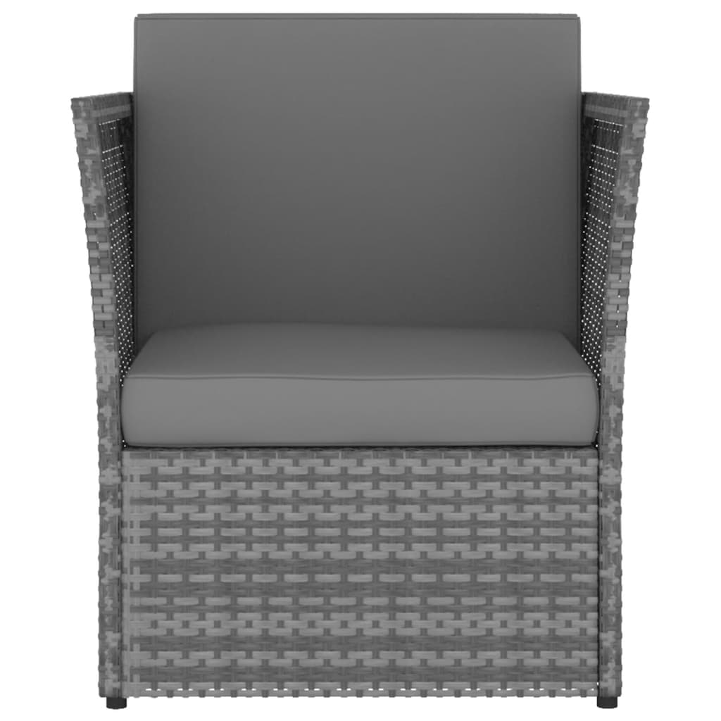 Chaise de jardin avec tabouret Résine tressée Anthracite