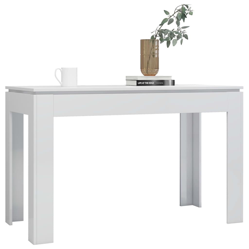 Table de salle à manger Blanc brillant 120x60x76 cm Aggloméré