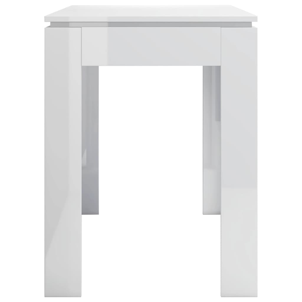 Table de salle à manger Blanc brillant 120x60x76 cm Aggloméré