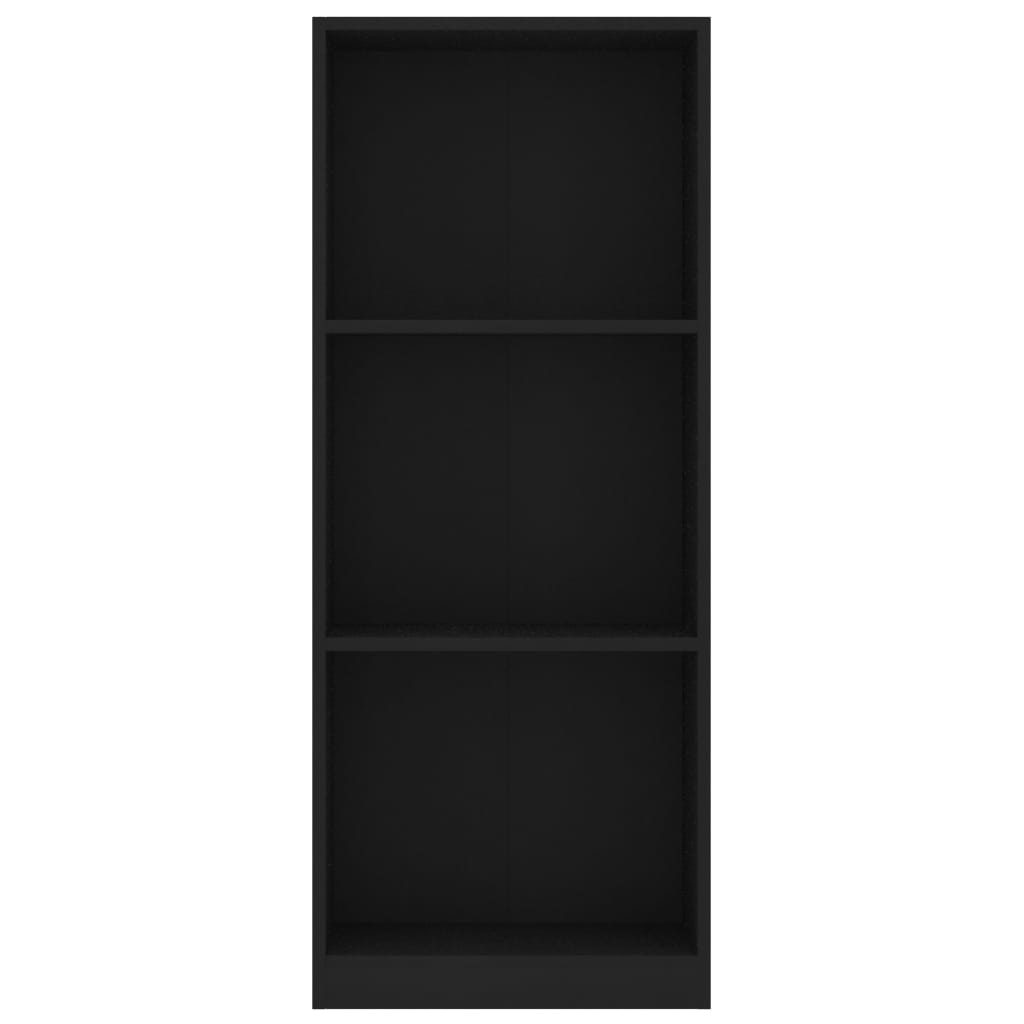 Bibliothèque à 3 niveaux Noir 40x24x108 cm Aggloméré