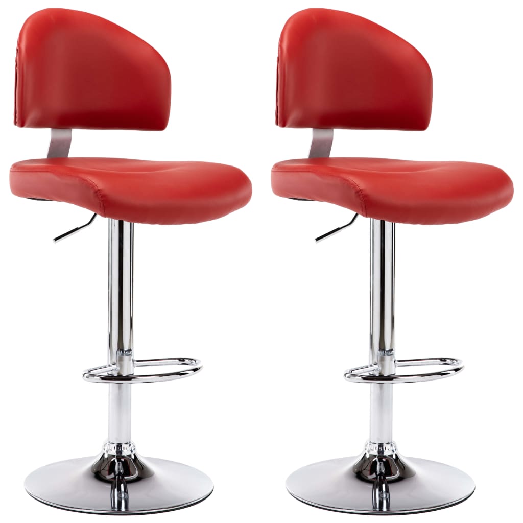Tabourets de bar 2 pcs Rouge bordeaux Similicuir