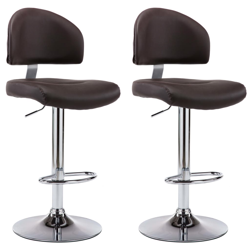 Tabourets de bar 2 pcs Marron Similicuir