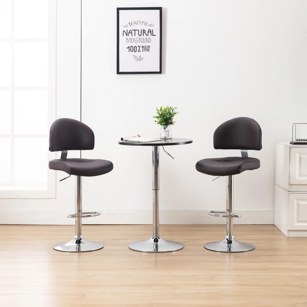 Tabourets de bar 2 pcs Marron Similicuir