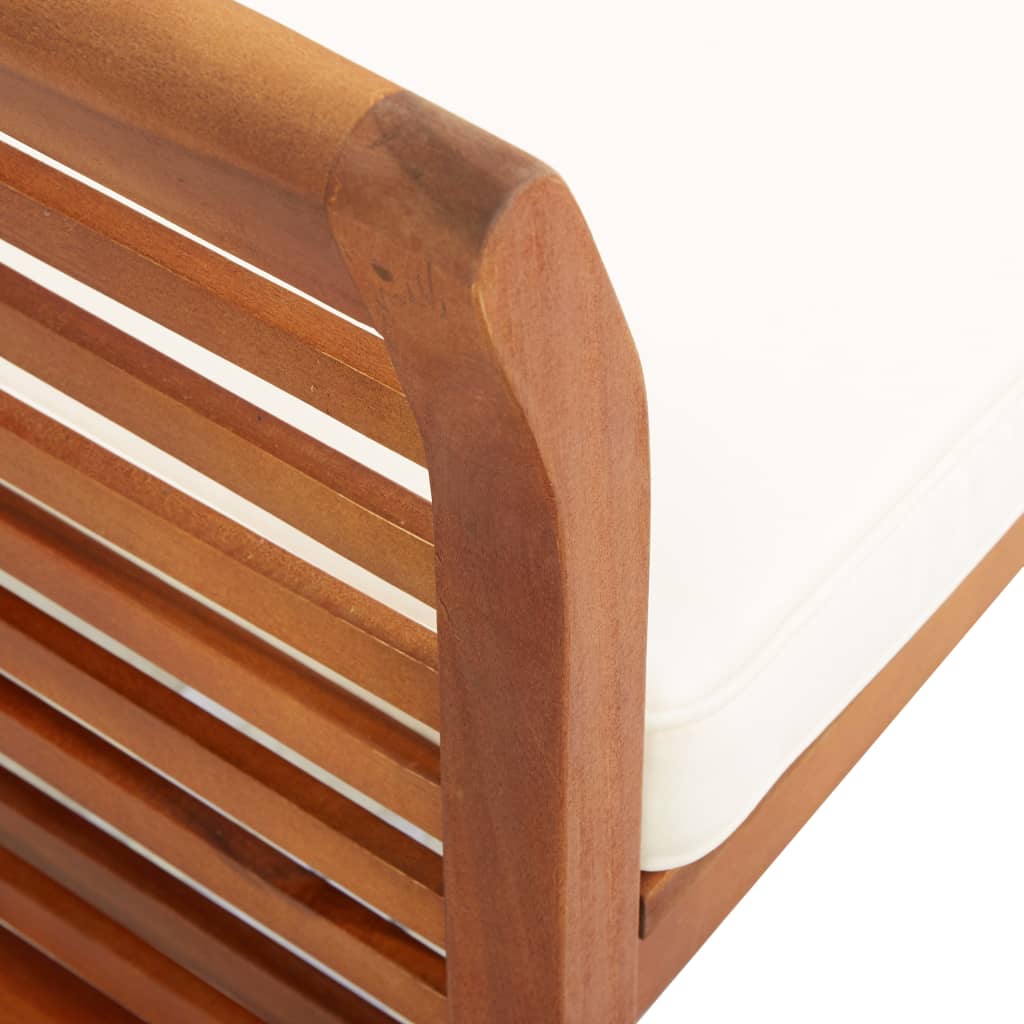 Mobilier à dîner d'extérieur 3 pcs et coussins Acacia solide