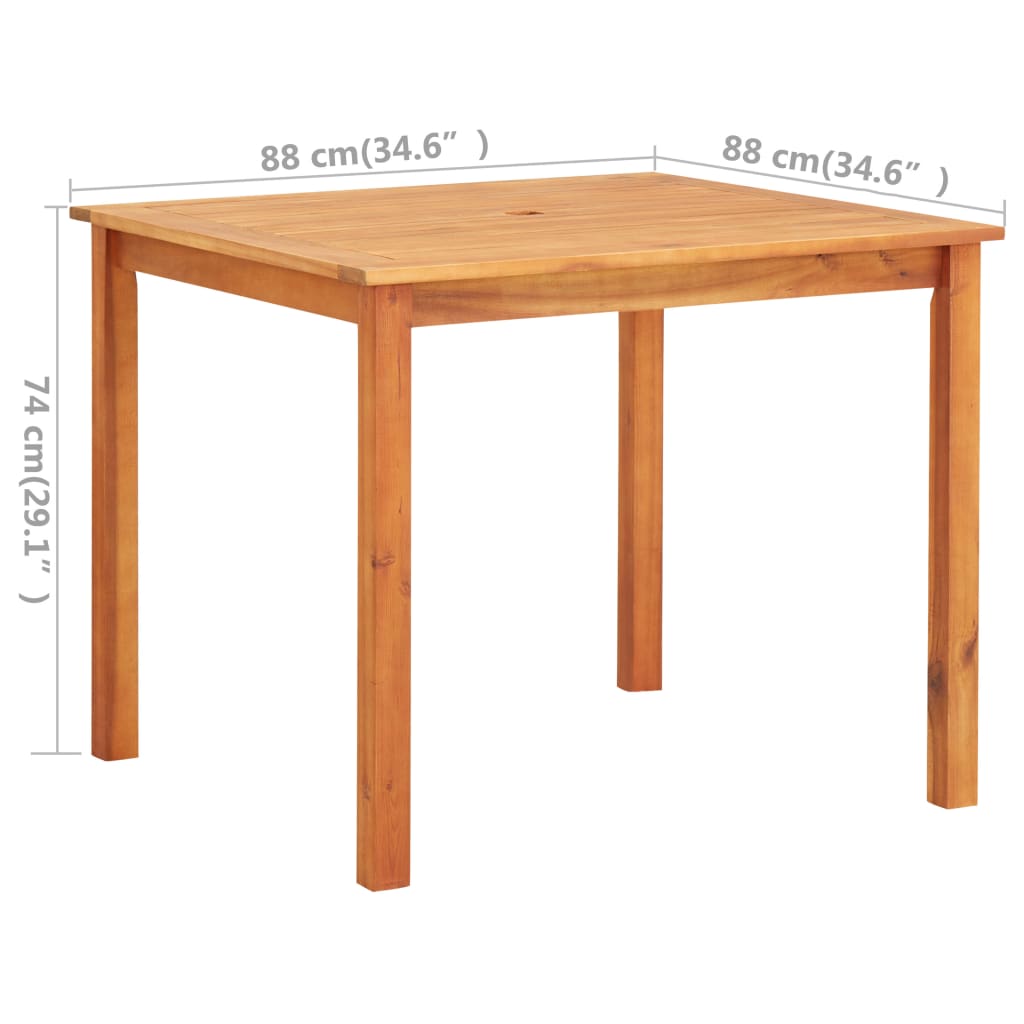 Mobilier à dîner d'extérieur 3 pcs et coussins Acacia solide