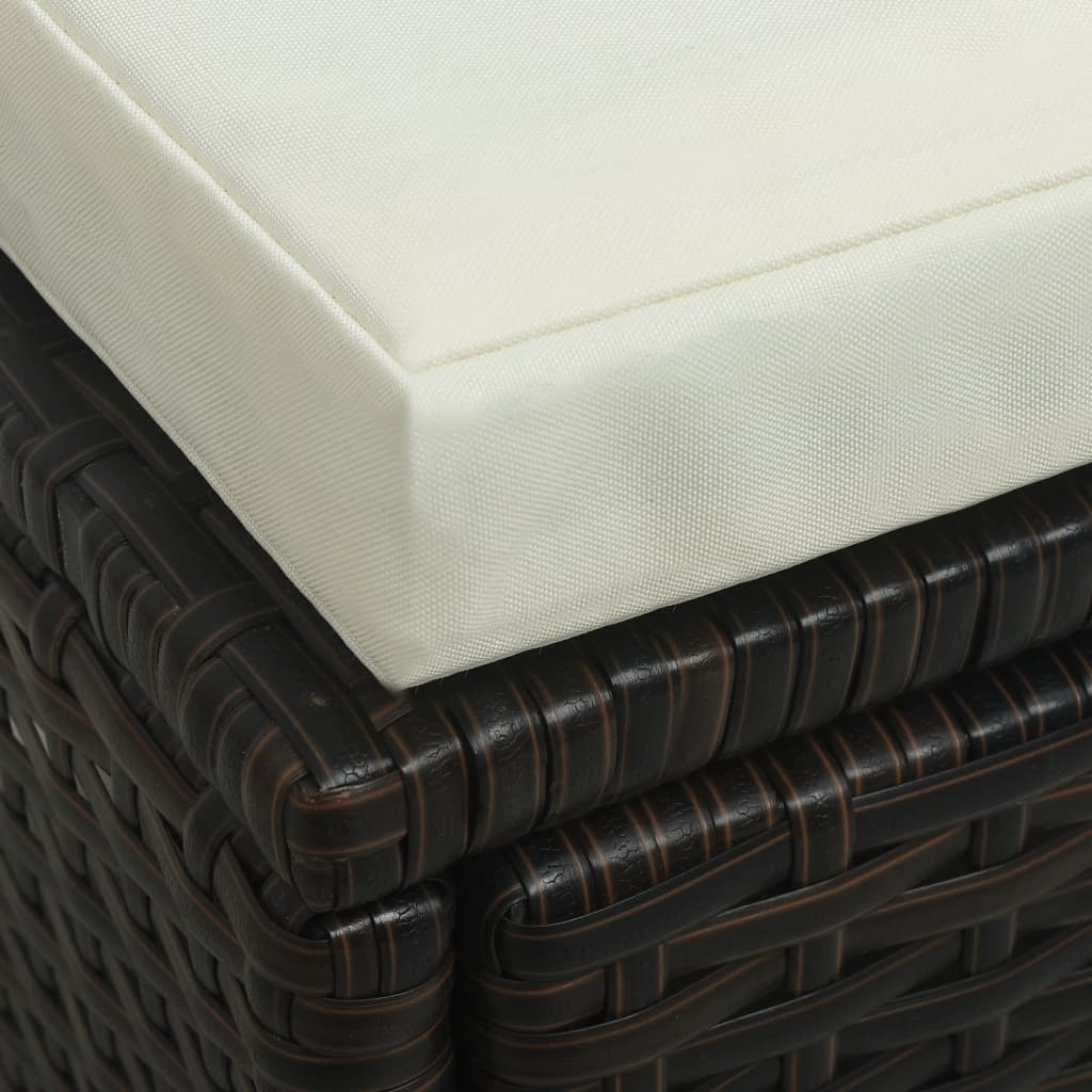 Salon de jardin 4 pcs avec coussins Résine tressée Marron