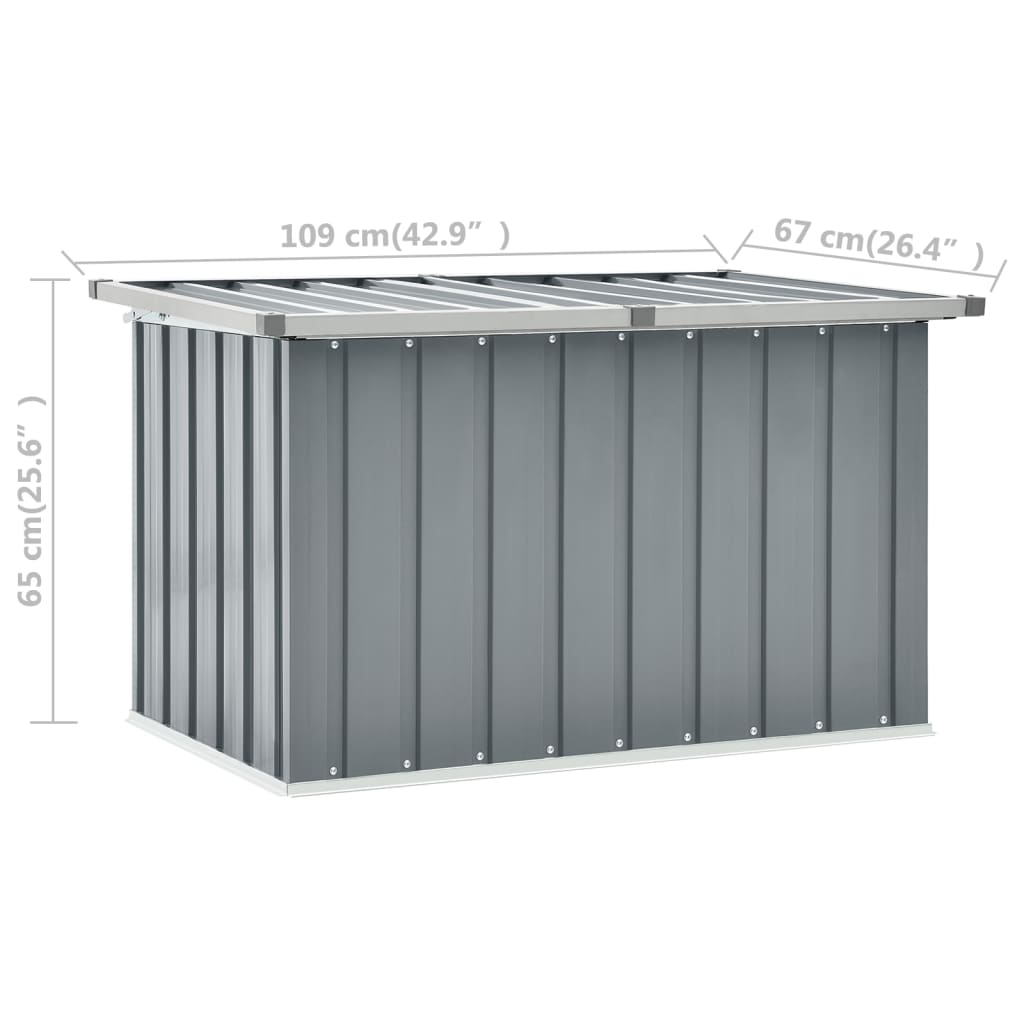 Boîte de rangement de jardin Gris 109x67x65 cm
