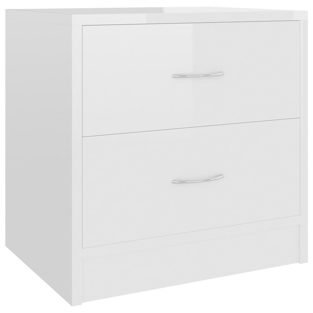 Tables de chevet 2 pcs Blanc brillant 40 x 30 x 40 cm Aggloméré