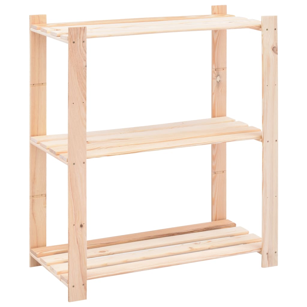 Étagères de rangement à 3 niveaux 3 pcs 80x38x90 cm Pin 150 kg